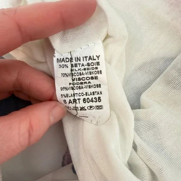 Gigi Moda Italy Silk Blend Polka Dot Dress Medium Sheer Tie Waist A-Line - Picture 3 of 6